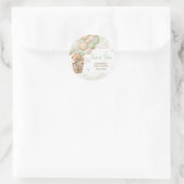 We kunnen bijna wachten op groen Beer Baby shower Ronde Sticker (Tas)