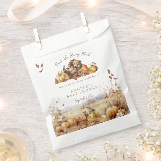 We kunnen bijna wachten op Herfst Forest Baby show Bedankzakje (Geknipt)
