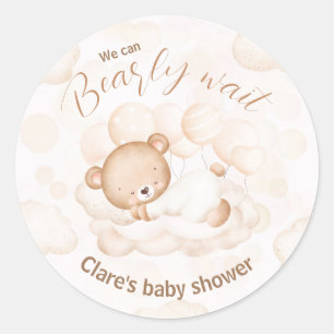 We kunnen bijna wachten op neutrale Baby shower St Ronde Sticker