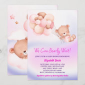 We kunnen bijna wachten op roze Paarse meisje Baby Kaart (Voorkant / Achterkant)