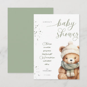 We kunnen bijna wachten op Sage Baby shower Bedankkaart