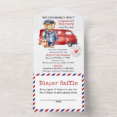 We kunnen bijna wachten op speciale levering Baby All In One Uitnodiging (Binnen)