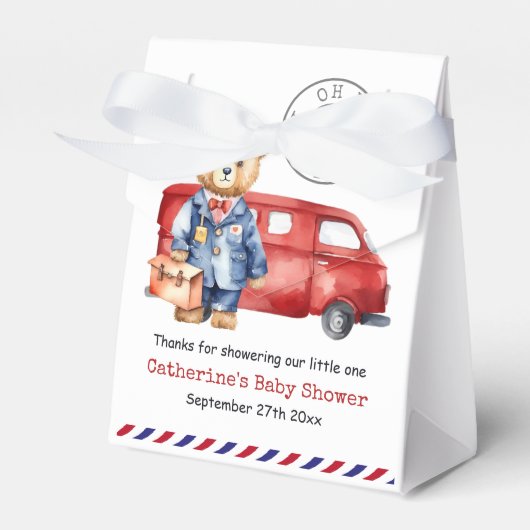 We kunnen bijna wachten op speciale levering Baby Bedankdoosjes (Voorkant Zijde)