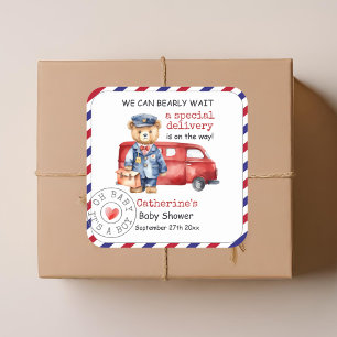 We kunnen bijna wachten op speciale levering Baby  Vierkante Sticker