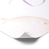 We kunnen bijna wachten Paarse Baby shower welkom  Poster (Hoek)