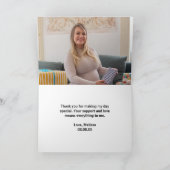 We kunnen bijna wachten royal blauw goud abstracte bedankkaart (Binnen)