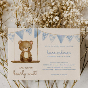 We kunnen bijna wachten! Teddy Bear Boy Baby showe Kaart
