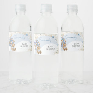 We kunnen blauw Baby shower afwachten Waterfles Etiket