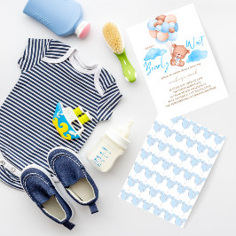 We kunnen blauw Beer Baby shower afwachten Kaart