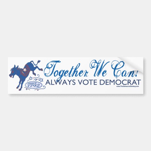 We kunnen Blue Donkey Kick Bumpersticker  (Voorkant)