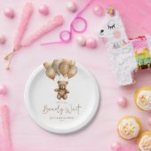 We kunnen boho Teddy Bear Baby shower afwachten. Papieren Bordje (Feest)