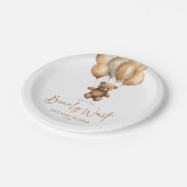 We kunnen boho Teddy Bear Baby shower afwachten. Papieren Bordje (Gekanteld)