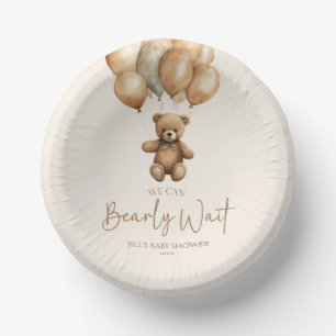 We kunnen boho Teddy Bear Baby shower afwachten. Papieren Kommen