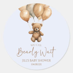 We kunnen boho Teddy Bear Baby shower afwachten. Ronde Sticker