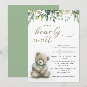 We kunnen Boy Boho Teddy Bear Baby shower nauwelij Kaart