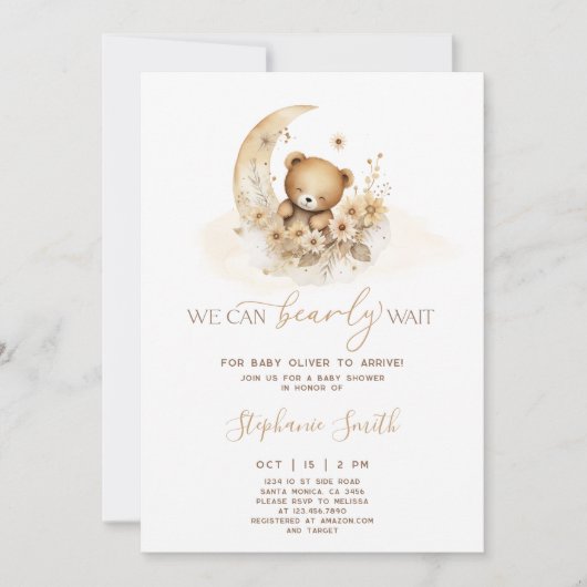 We kunnen de uitnodiging van het Baby shower bijna (Voorkant)