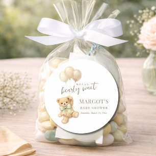 We Kunnen Haast Niet Wachten Baby Shower Bedankt Ronde Sticker