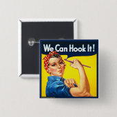 We kunnen het afhakken. -knoop vierkante button 5,1 cm (Voorkant /achterkant)