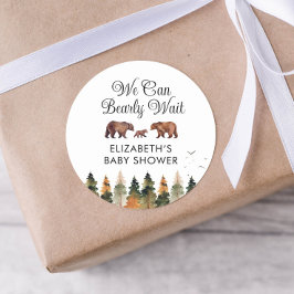 We kunnen het Baby shower van Herfst afwachten Ronde Sticker