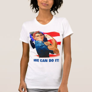 We kunnen het doen door de Riveter Vrouwen de VS v T-shirt