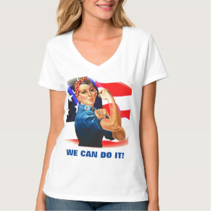 We kunnen het doen door de Riveter Vrouwen de VS v T-shirt