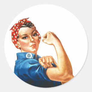 We kunnen het doen door de riveter vrouwen kracht  ronde sticker