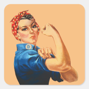 We kunnen het doen door de riveter vrouwen kracht  vierkante sticker