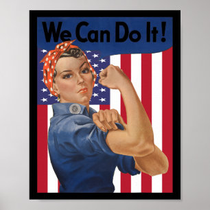 We kunnen het doen Rosie de Riveter Feminist USA F Poster