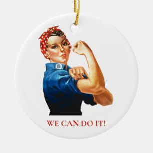 We kunnen het doen Rosie Riveter Women Power WWII Keramisch Ornament