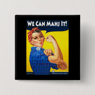 WE KUNNEN HET MAHJ! pincode Vierkante Button 5,1 Cm