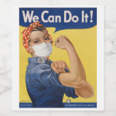 We kunnen het! Rosie de Riveter 2020 Reboot Wijn Etiket (Enkel label)