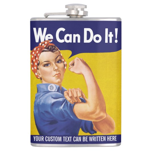 We kunnen het! Rosie de Riveter Heupfles (Voorkant)
