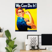 We kunnen het! Rosie de Riveter Poster (Thuiskantoor)