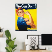 We kunnen het! Rosie de Riveter Poster (Thuiskantoor)