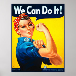 We kunnen het! Rosie de Riveter Poster Print