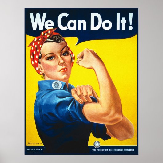 We kunnen het! Rosie de Riveter Poster Print (Voorkant)