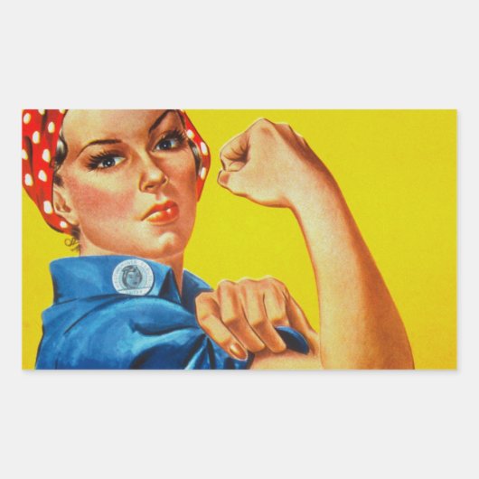 We kunnen het rosie de Riveter Rechthoekige Sticker (Voorkant)