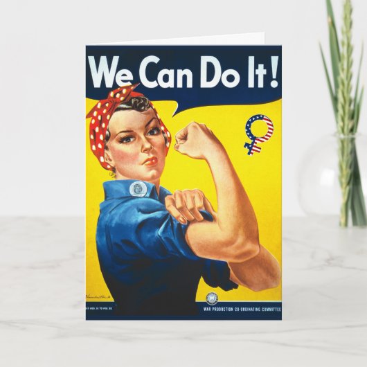 We kunnen het! Rosie de Riveter Wenskaart Kaart (Voorkant)