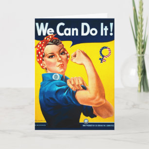 We kunnen het! Rosie de Riveter Wenskaart Kaart