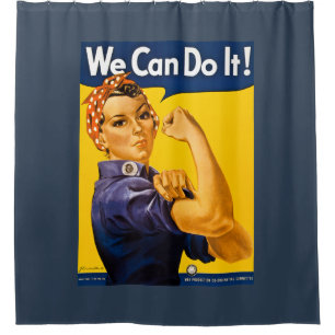 We kunnen het! Rosie de Riveter WW2 Douchegordijn