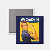 We kunnen het! Rosie de Riveter  WW2 Magneet (Voorkant / Achterkant)