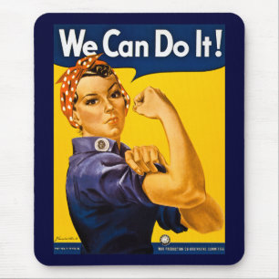 We kunnen het! Rosie de Riveter WW2 Muismat