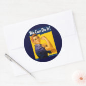 We kunnen het! Rosie de Riveter  WW2 Ronde Sticker (Envelop)