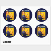 We kunnen het! Rosie de Riveter  WW2 Ronde Sticker (Vel)