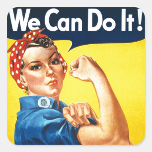 We kunnen het! - Rosie het pictogram van de Rivet Vierkante Sticker