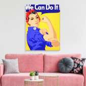 We kunnen het! Rosie The Riveter WII Poster Canvas Afdruk (Insitu (Woonkamer))