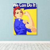 We kunnen het! Rosie The Riveter WII Poster Canvas Afdruk (Insitu (Houten vloer))