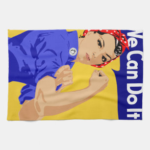 We kunnen het! Rosie The Riveter WII Poster Theedoek