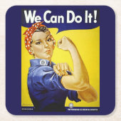 We kunnen het! vierkante kartonnen onderzetter (Voorkant)