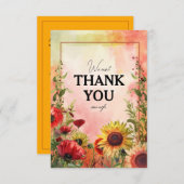 🌻We kunnen je niet bedanken Sunny Petals & Scarle Bedankkaart (Voorkant / Achterkant)